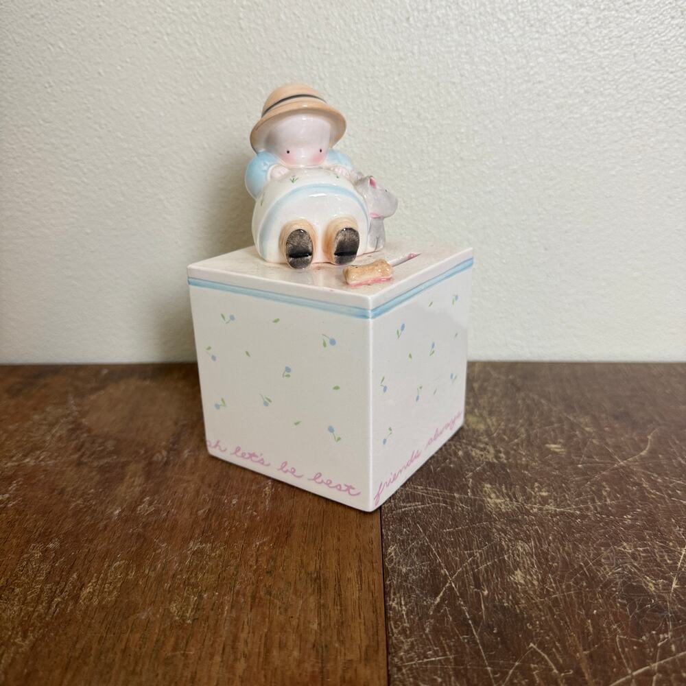 Michel & Company VINTAGE whimsical ceramic Best Friends Forever Piggy Bank‎